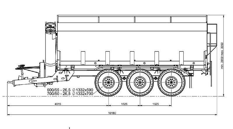 
								Unia BIZON 36 Überladewagen 36 m³; 500 to/h; full									